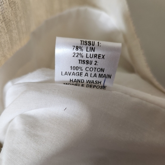 Maje Cream Shimmer Cotton/Lurex Shimmer Tank Mini Dress-Size 2 - Picture 6 of 6